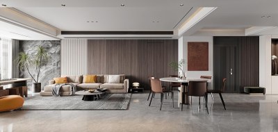 现代客餐厅3D模型下载